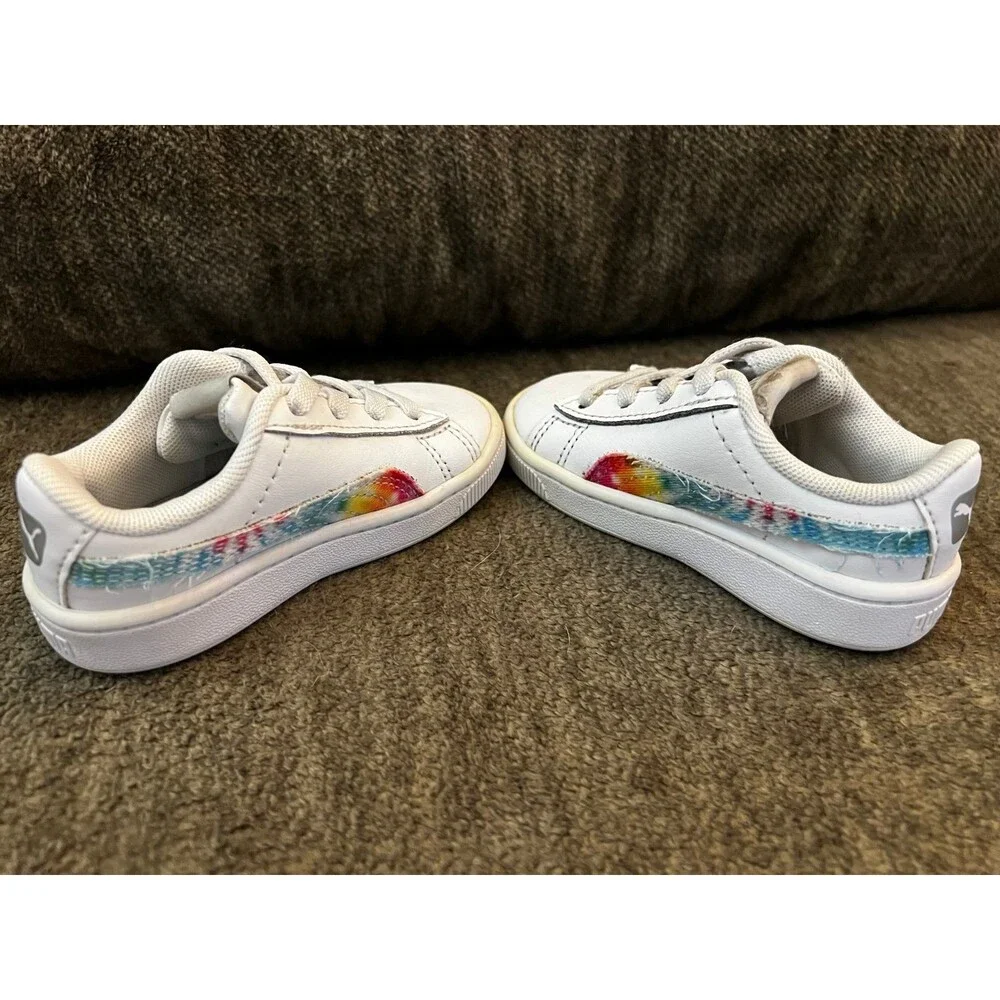 Toddler Shoes Lot Size 5C Converse White Tie Dye Puma Rainbow 3 Pairs GUC